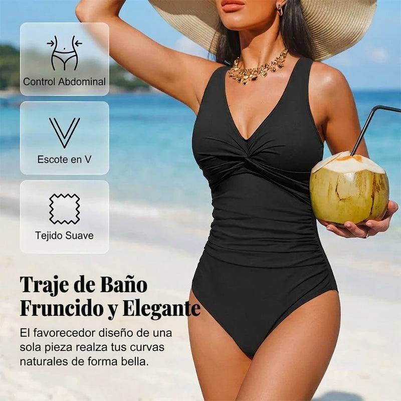 Marina - Bañador moldeador con escote en V
