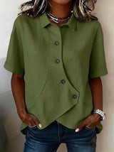 Perla - Blusa de botones asimétrica