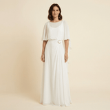 Iria - Conjunto elegante con mangas capa y pantalón fluido