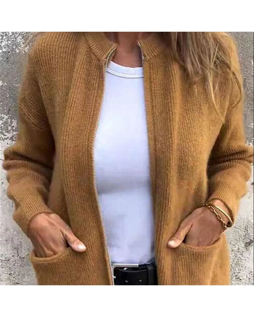 Vera | Chaqueta de punto con cremallera - Camila Fashions