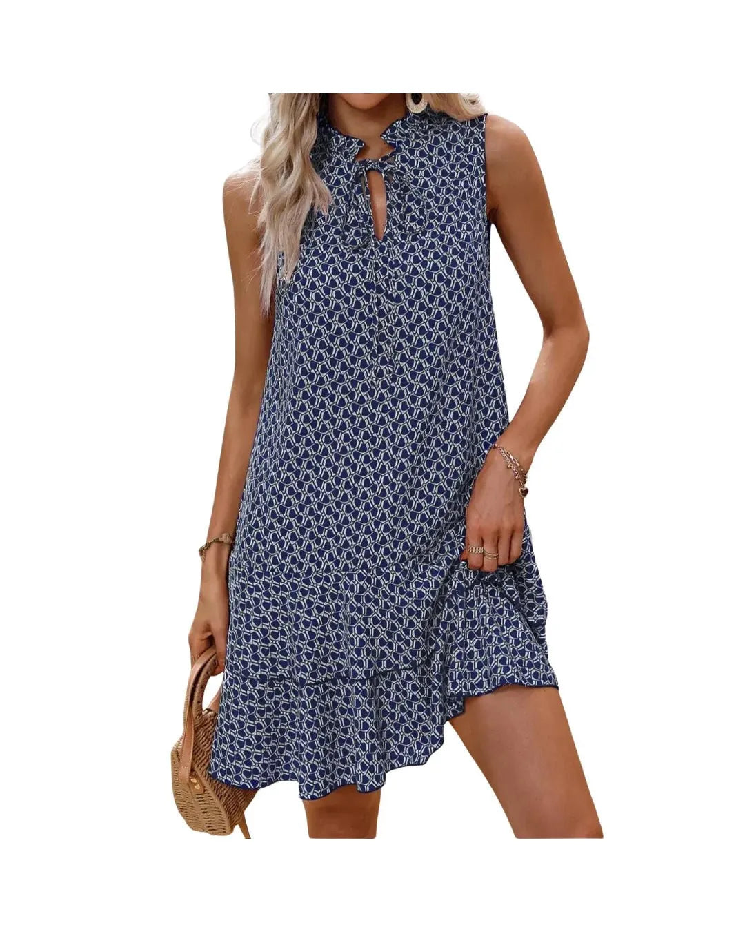 Maira - Vestido estampado bohemio con escote en V - Camila Fashions