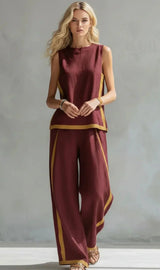 Ursula | Smart-Casual Waistcoat and Trouser Set with Two-Tone Trim