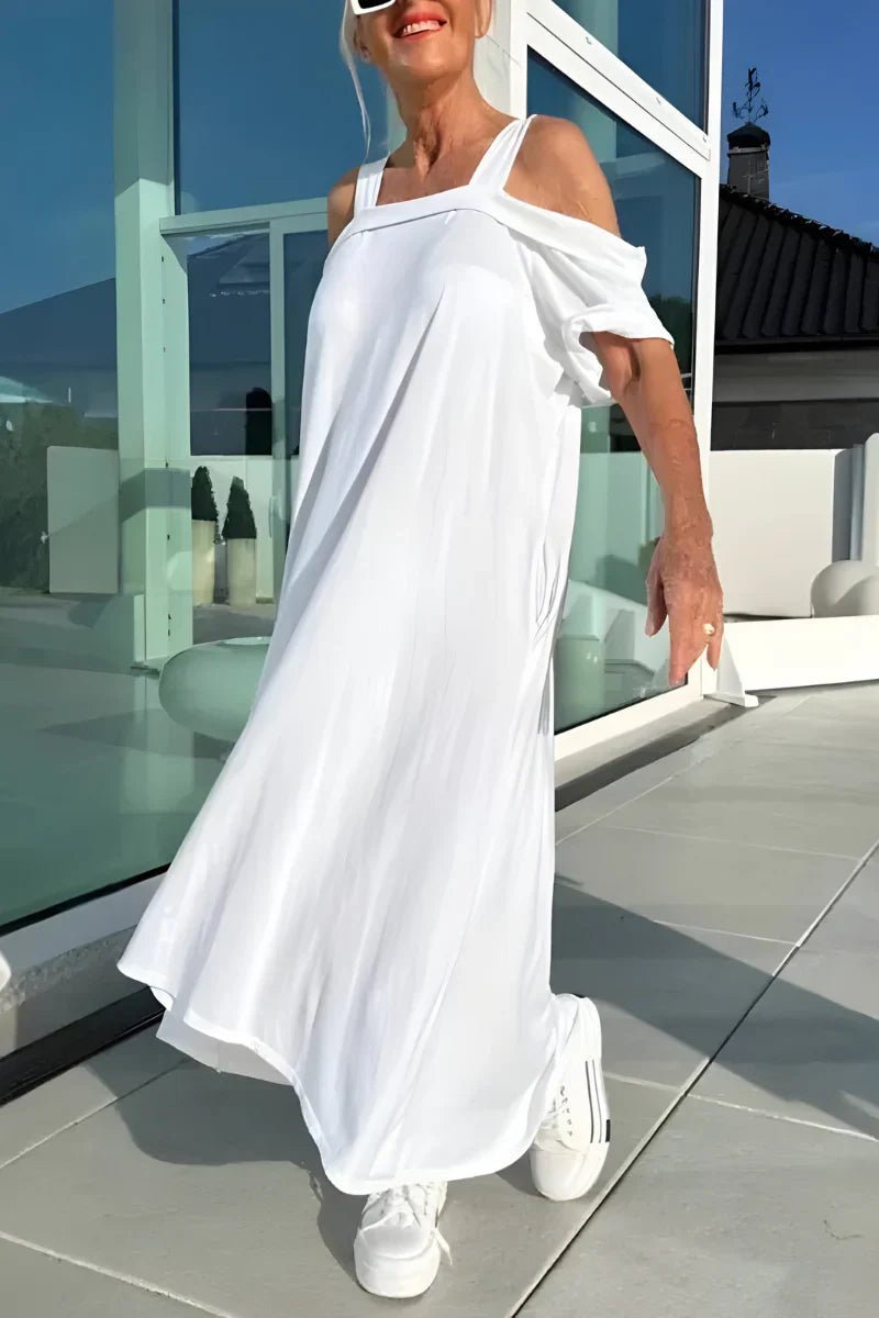 Nova - Vestido largo de verano con hombros descubiertos