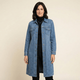 Candela - Chaqueta vaquera larga con botones