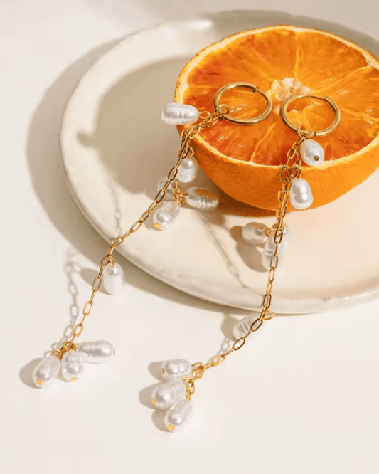 PENDIENTES LARGOS PERLAS - Camila Fashions