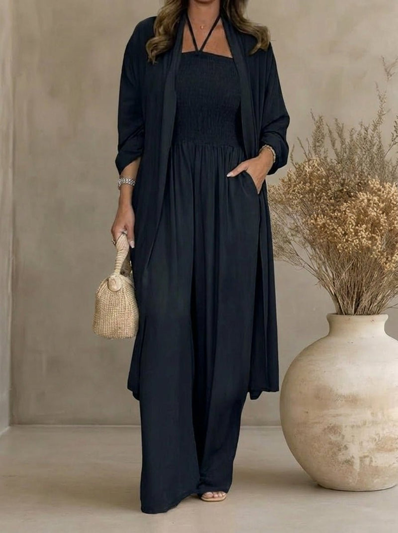 Celia | Conjunto con espalda descubierta y pierna ancha