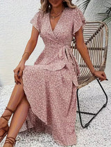 Marta | Vestido floral cruzado con escote en V