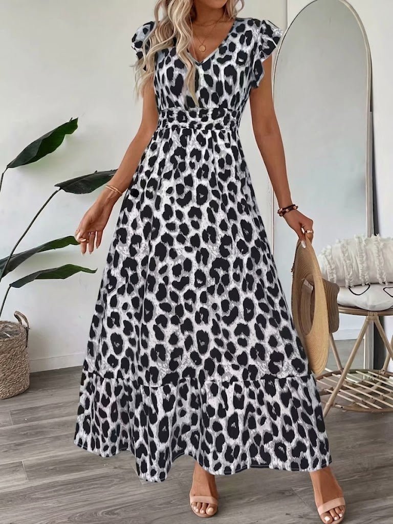 Candela - Vestido maxi barroco con escote en V