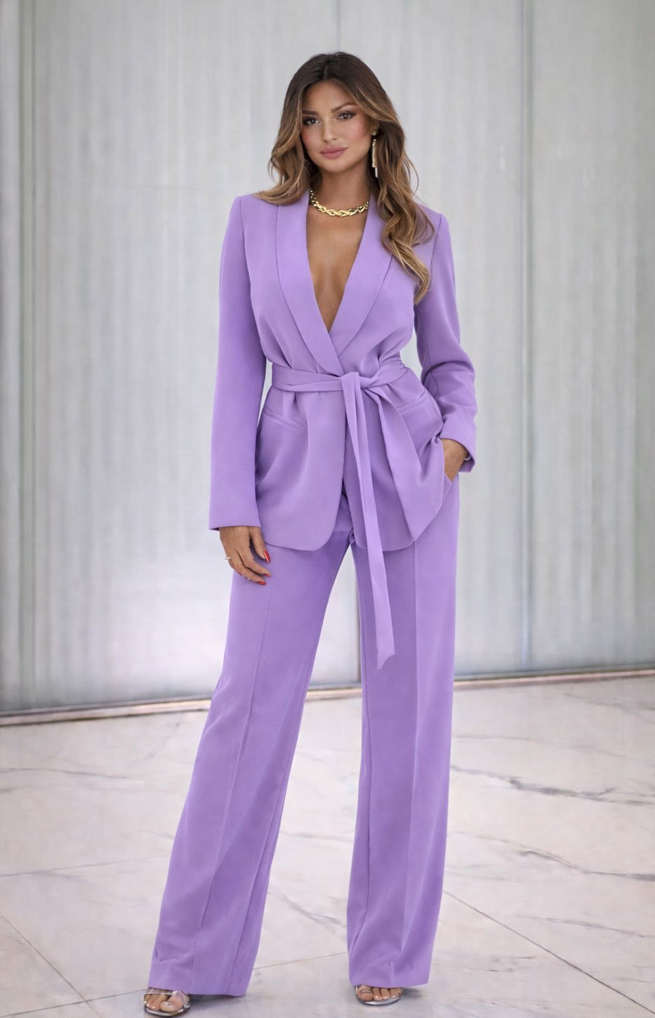 Traje curvy de mujer de 3 piezas con chaqueta, chaleco y pantalón en 6 colores