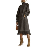 Teresa – Vestido fluido de ante sintético