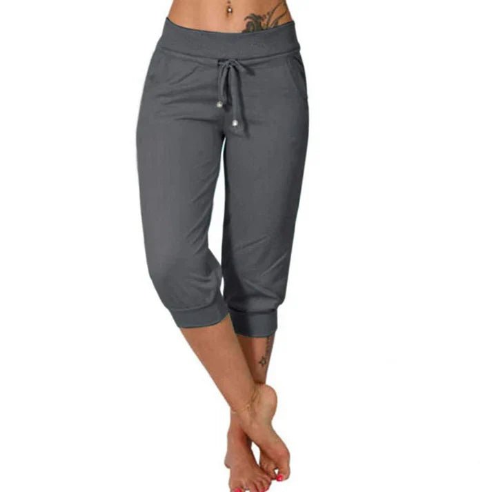Tamara – Pantalones capri con cordón en la cintura