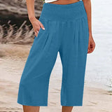 Abril - Pantalones capri ligeros con cintura elástica