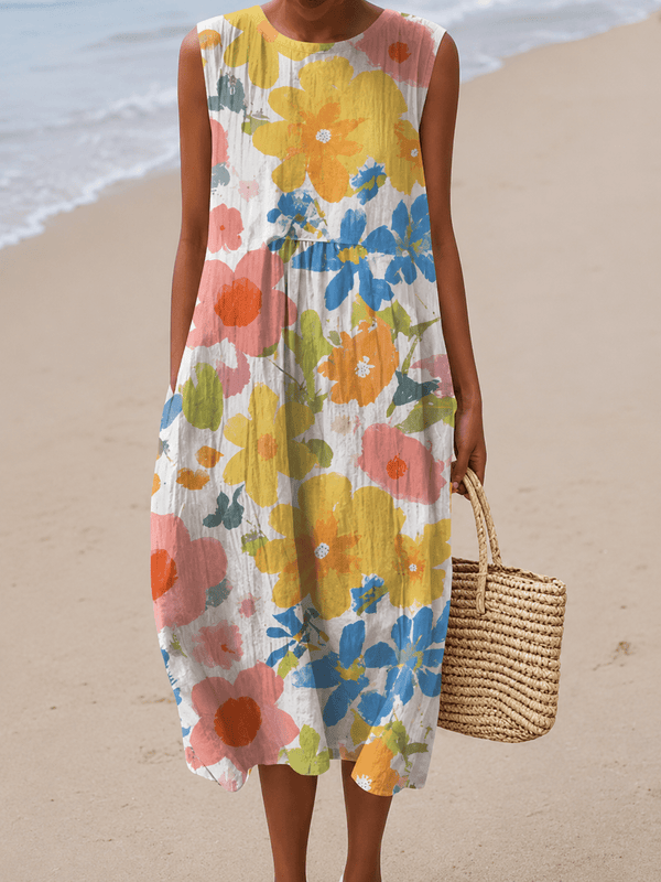 Ella™ Pastel Floral Midi Dress