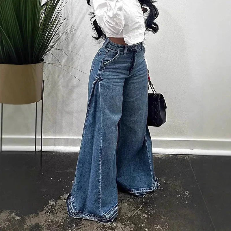 Sara - Vaqueros oversize de cintura alta y pierna ancha