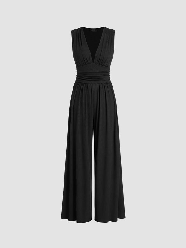 Charity – Elegant sleeveless jumpsuit with wide-leg trousers