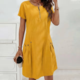 Mireia - Vestido con cremallera y bolsillos con botones