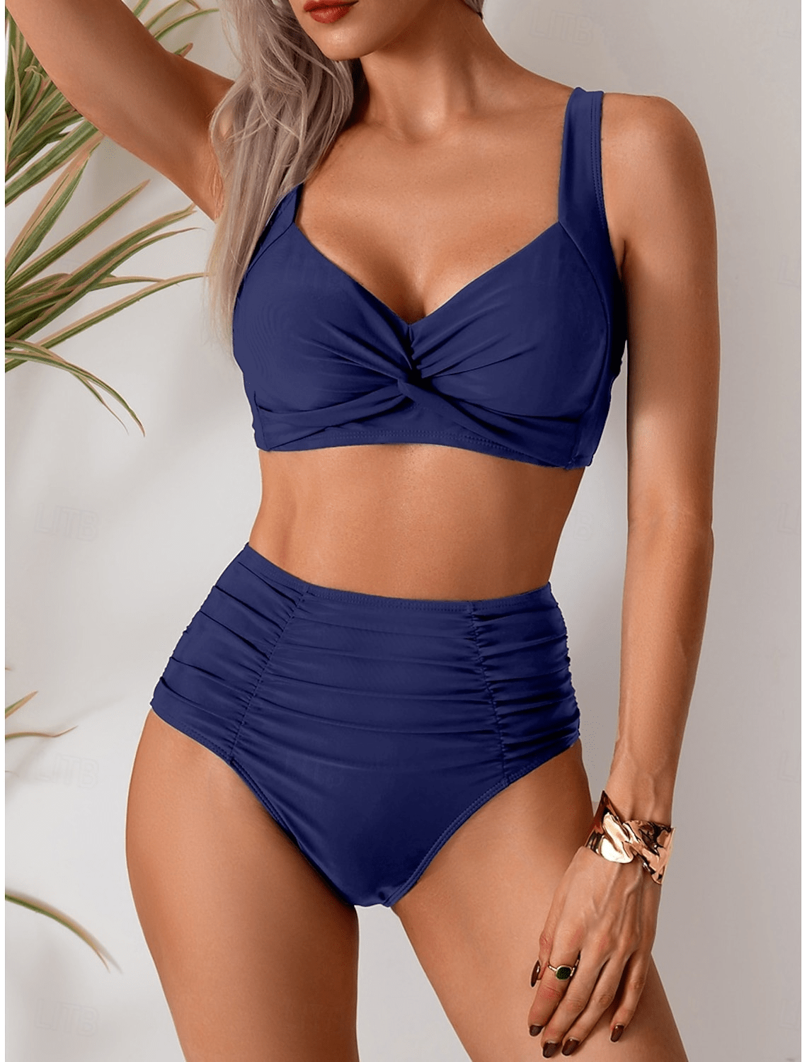 Daniela - Bikini de tela con pliegues