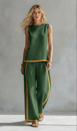 Ursula | Smart-Casual Waistcoat and Trouser Set with Two-Tone Trim