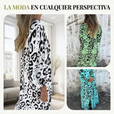 Amanda - Vestido Safari Chic con estampado de leopardo