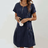 Mireia - Vestido con cremallera y bolsillos con botones