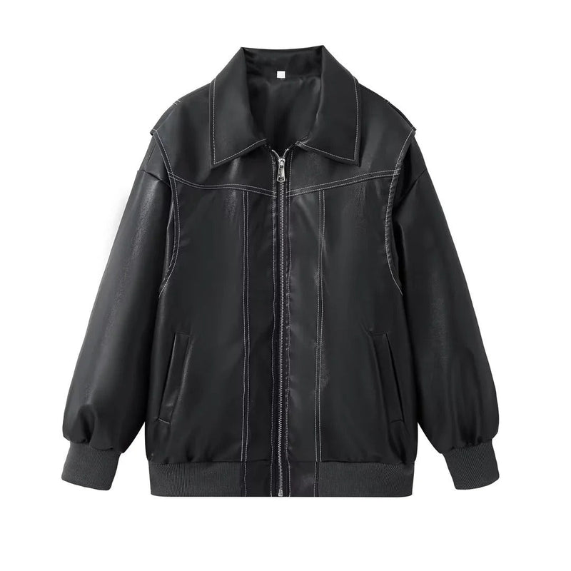 Valentina | Chaqueta urbana efecto piel oversize