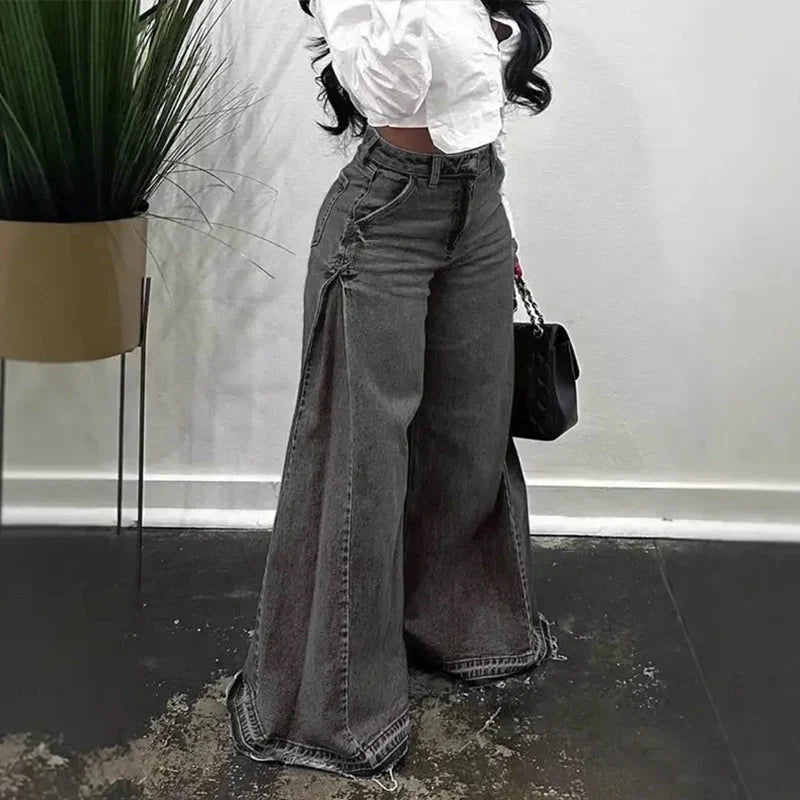 Sara - Vaqueros oversize de cintura alta y pierna ancha