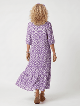 Penelope | Printed Tassel Tie Midi Dress
