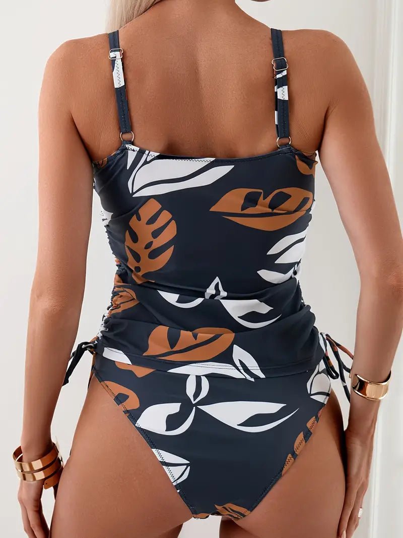 Maia - Tankini con estampado tropical de hojas