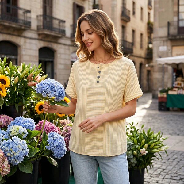 Martina - Blusa de rayas de estilo francés