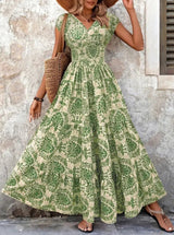 Lorena | Vestido maxi barroco con escote en V