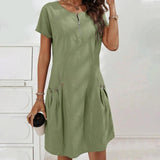 Mireia - Vestido con cremallera y bolsillos con botones
