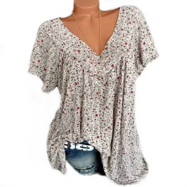 Julia - Blusa estampada con escote en V