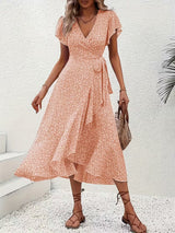 Marta | Vestido floral cruzado con escote en V