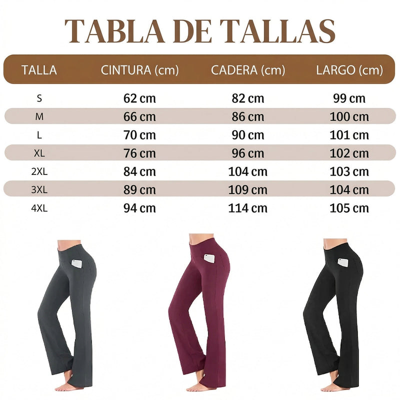 Diana - Pantalón de cintura alta elástico y corte ancho