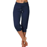 Tamara – Pantalones capri con cordón en la cintura