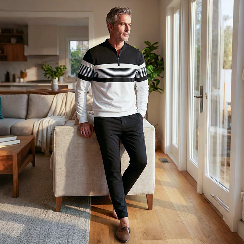 Lucas - Conjunto masculino casual de jersey estampado y pantalón de Valerina Milano