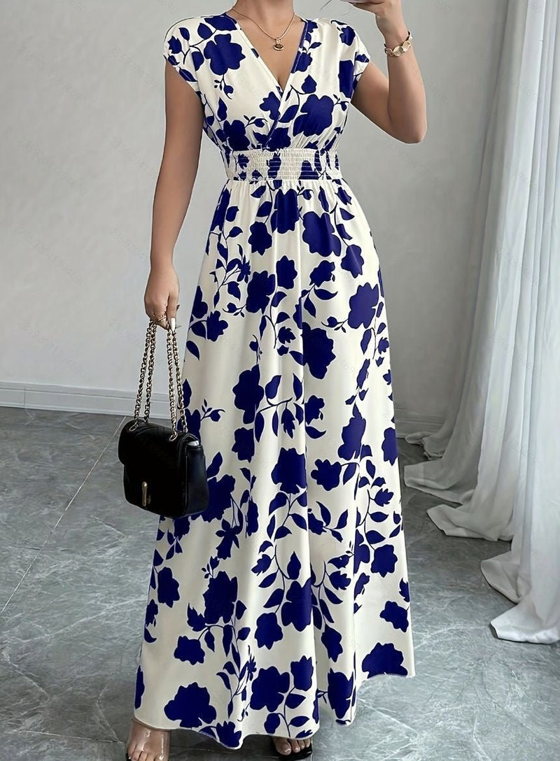 Clara - Vestido floral largo con escote en V