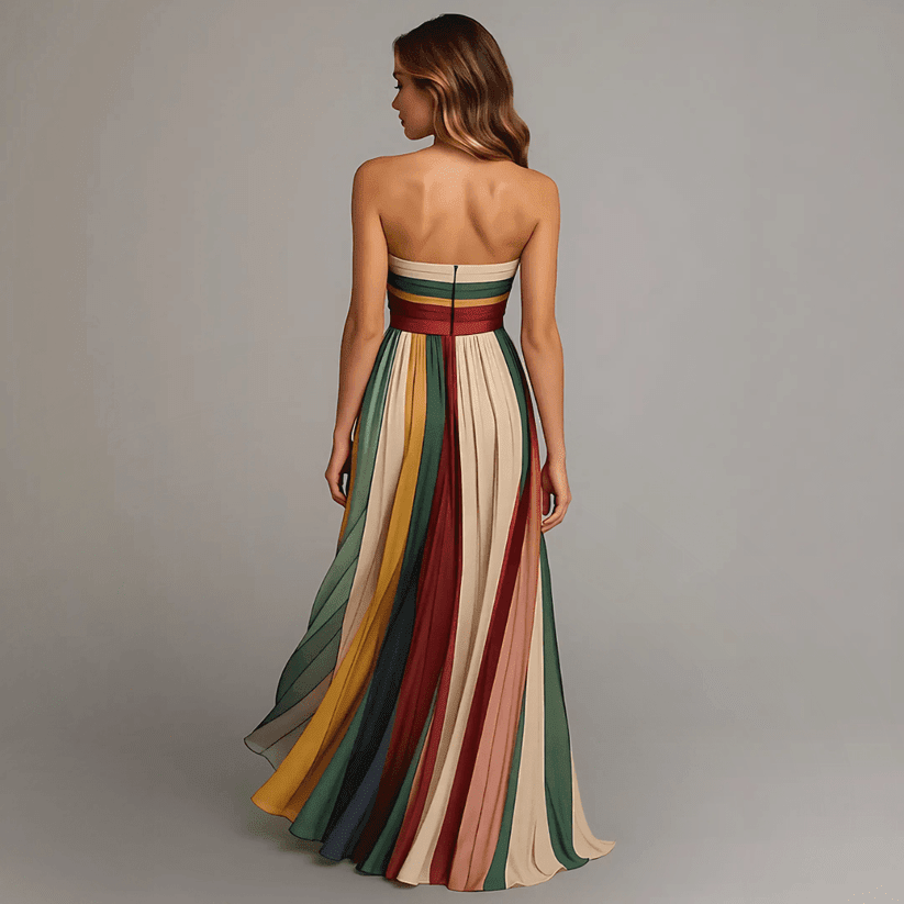 Vestido largo multicolor sin mangas