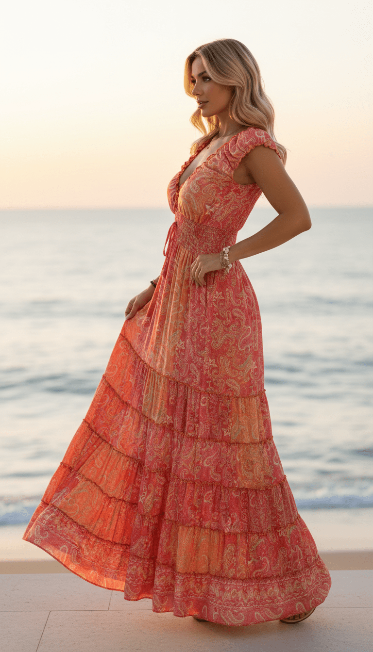 Amara Red Silk Maxi Dress