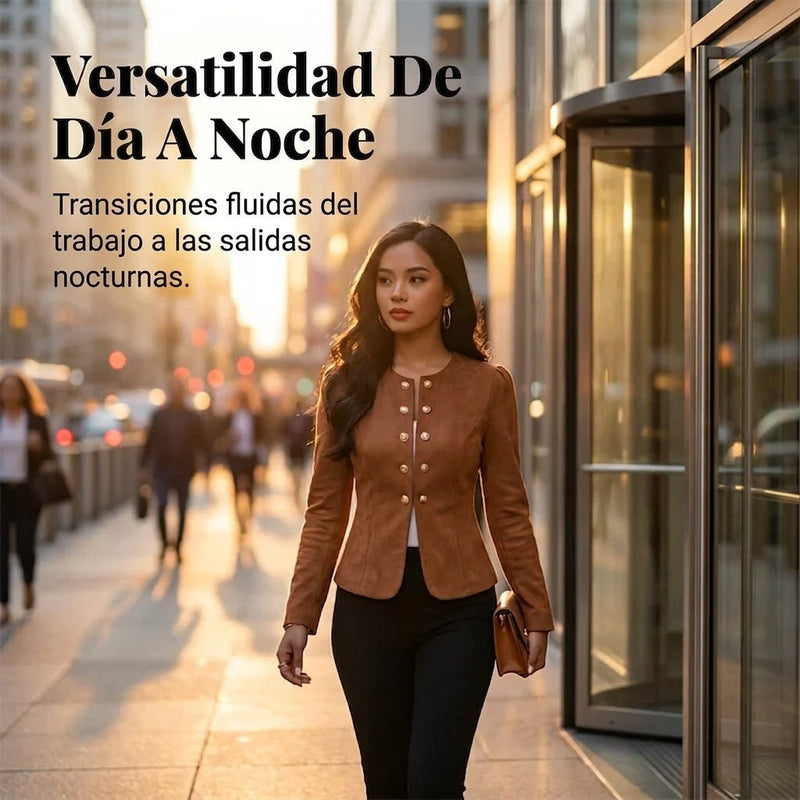 Sara - Chaqueta de mujer de imitación de ante
