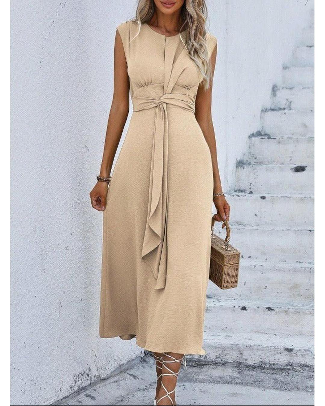 Eva - Vestido elegante sin mangas con cintura ajustable - Camila Fashions