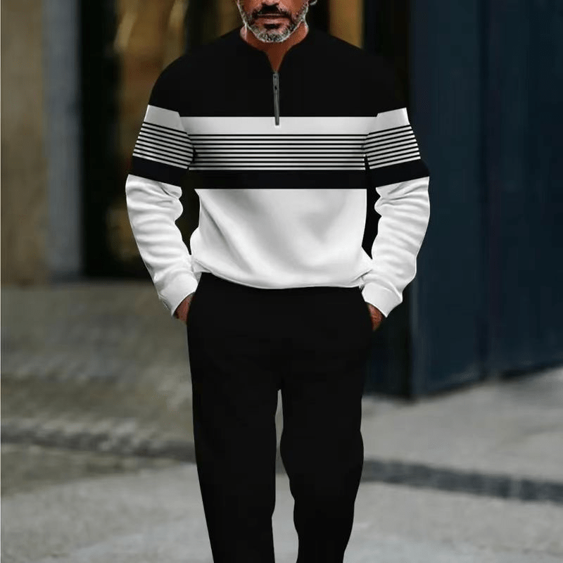 Lucas - Conjunto masculino casual de jersey estampado y pantalón de Valerina Milano