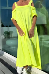 Nova - Vestido largo de verano con hombros descubiertos