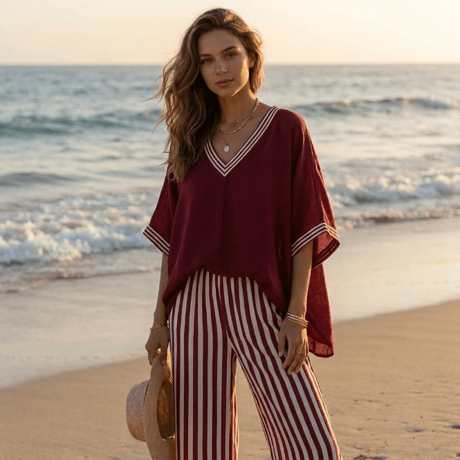 Amalia | Conjunto de rayas elegante y casual
