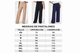 Mónica- Pantalón elástico de tiro alto y botones dorados