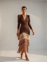 Sofía - Vestido con Flecos Elegante