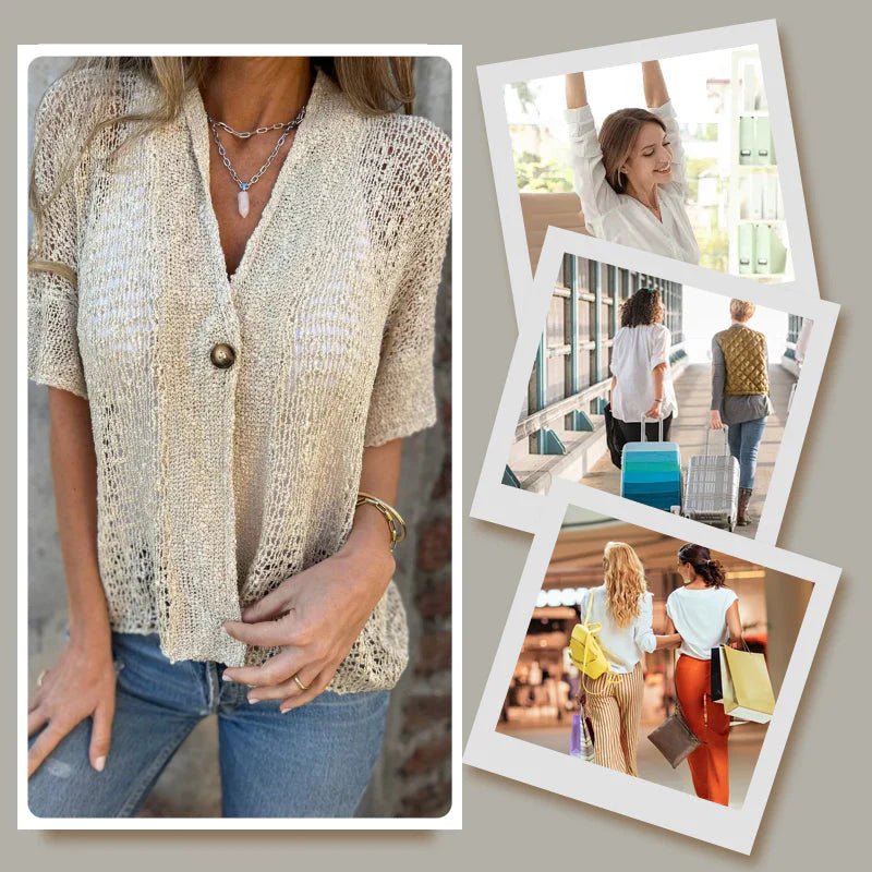 Sara - Blusa de punto con botón