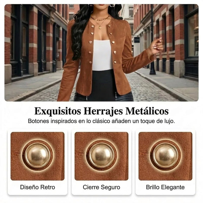 Sara - Chaqueta de mujer de imitación de ante