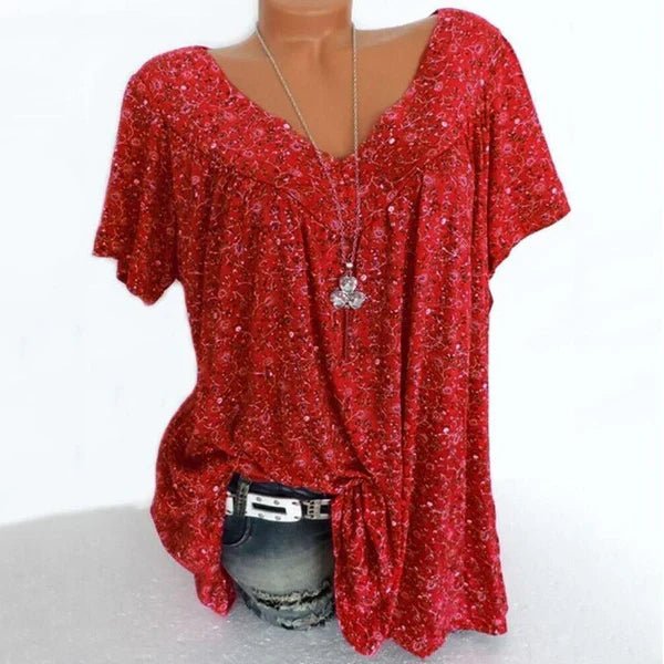 Julia - Blusa estampada con escote en V