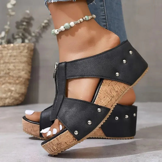🔥2026 NUEVO 50% DE DESCUENTO HOT SALE🔥 Sandalias con soporte de arco, punta abierta y cuña de moda